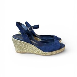 Stuart Weitzman Espadrille Wedge Sandals Size 9 Blue